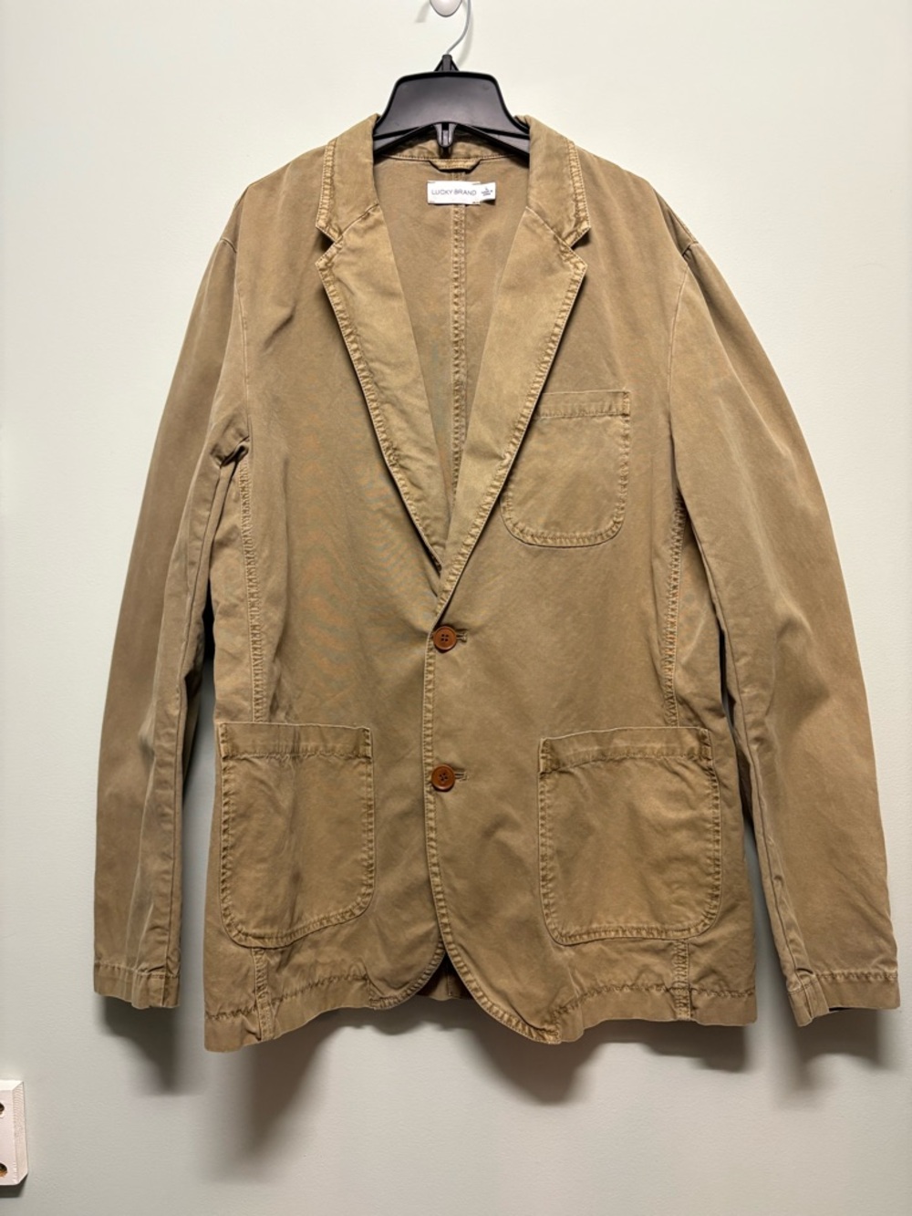 Lucky Brand Tan Lightweight Cotton Button Up Jacket Blazer Men’s L